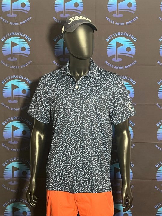 PGA Tour BBQ Cookout Print Golf Polo Shirt - Men's Medium