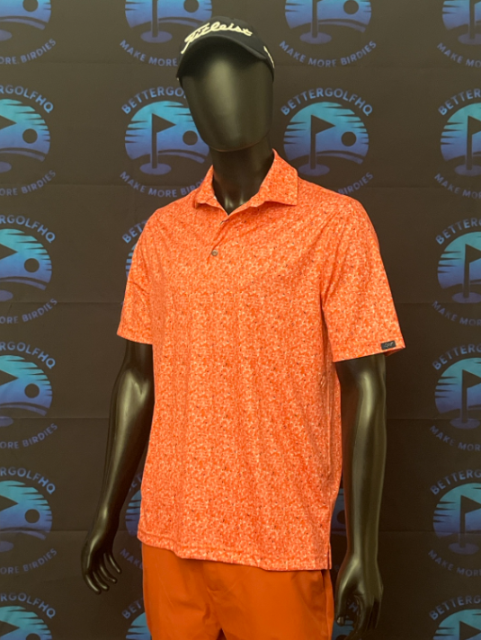 Mens Medium LandShark Coral Crosswind Performance Polo