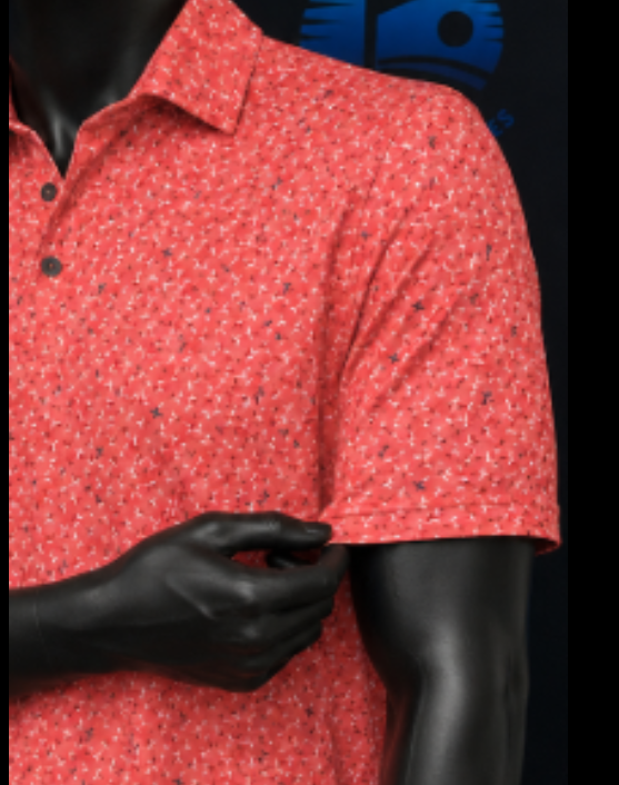 Mens Medium LandShark Coral Crosswind Performance Polo