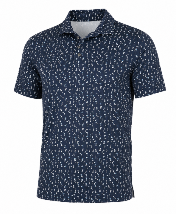 Mens Large Landshark "Sunset Sips" Golf Polo