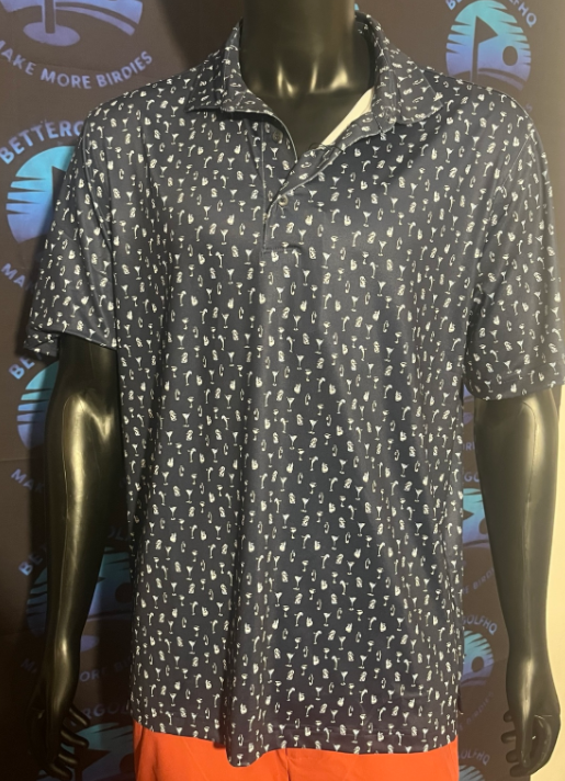 Mens Large Landshark "Sunset Sips" Golf Polo