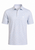 Men's Small Blue and Orange Crab Patterned IZOD Golf Shirt