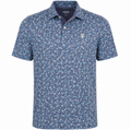 Men's Small Blue Vine Patterned IZOD Golf Shirt