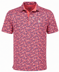 Men's Medium IZOD Coral Floral Performance Golf Polo