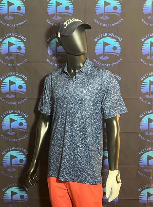 Men's Medium Blue Pixel Pattern Callaway Golf Shirt